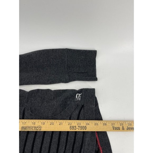 Kenneth Cole Reaction Women's Gray Black Striped Pocket Sweat Shirt Size XXL - Picture 6 of 8